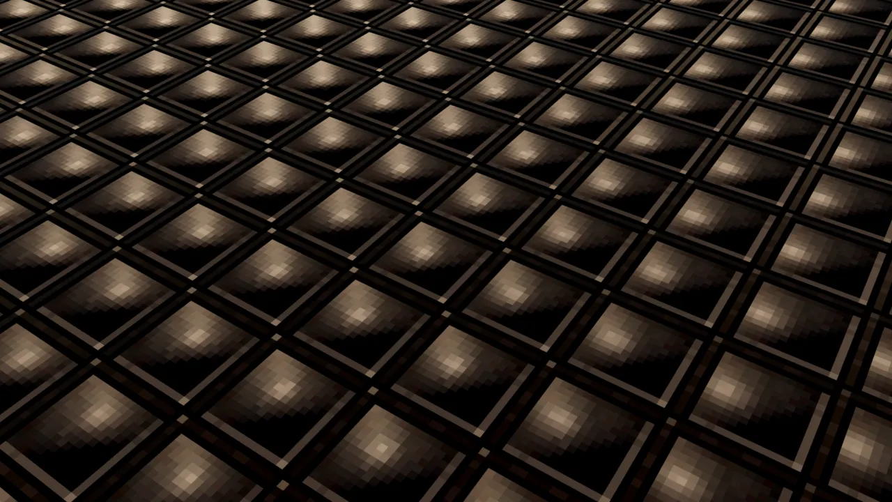 Cat RTX shader: Dark grid with glowing squares