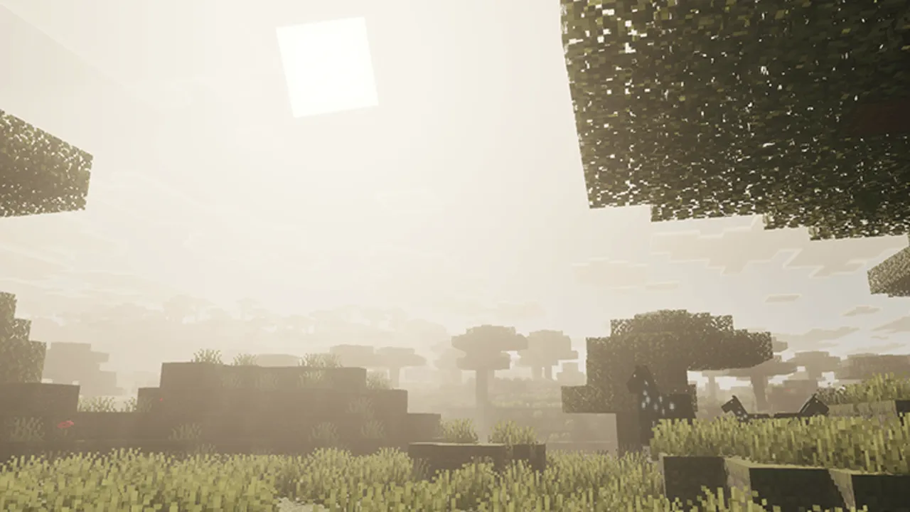 Dark Fantasy Visuals shader: Sunlit forest with floating islands