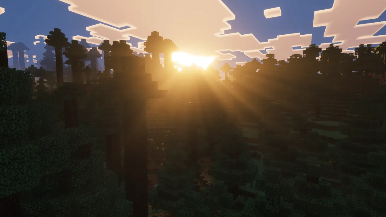 Enhanced Fog shader: Sunbeams through foggy forest