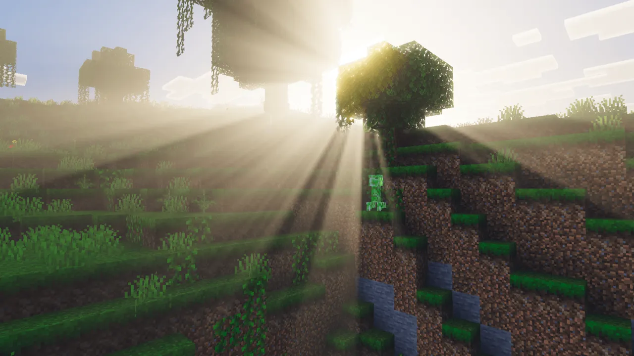 Enhanced Fog shader: Sunbeams through foggy hills