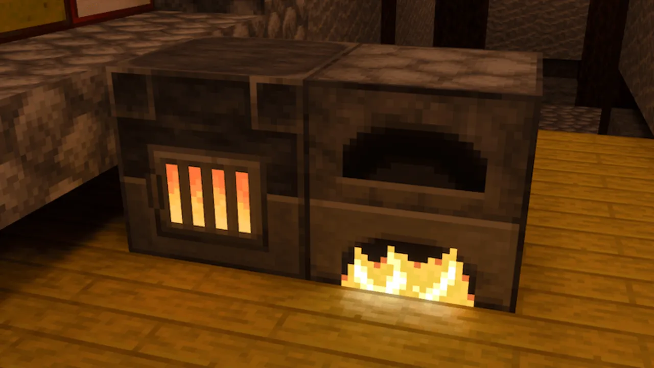 Faithful RTX shader: Fireplace with glowing flames
