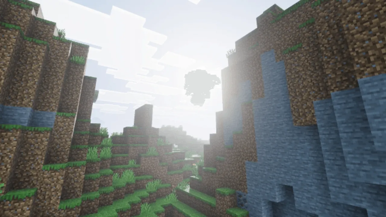 Hyper Visuals Pack shader: Mountain valley with water and grass