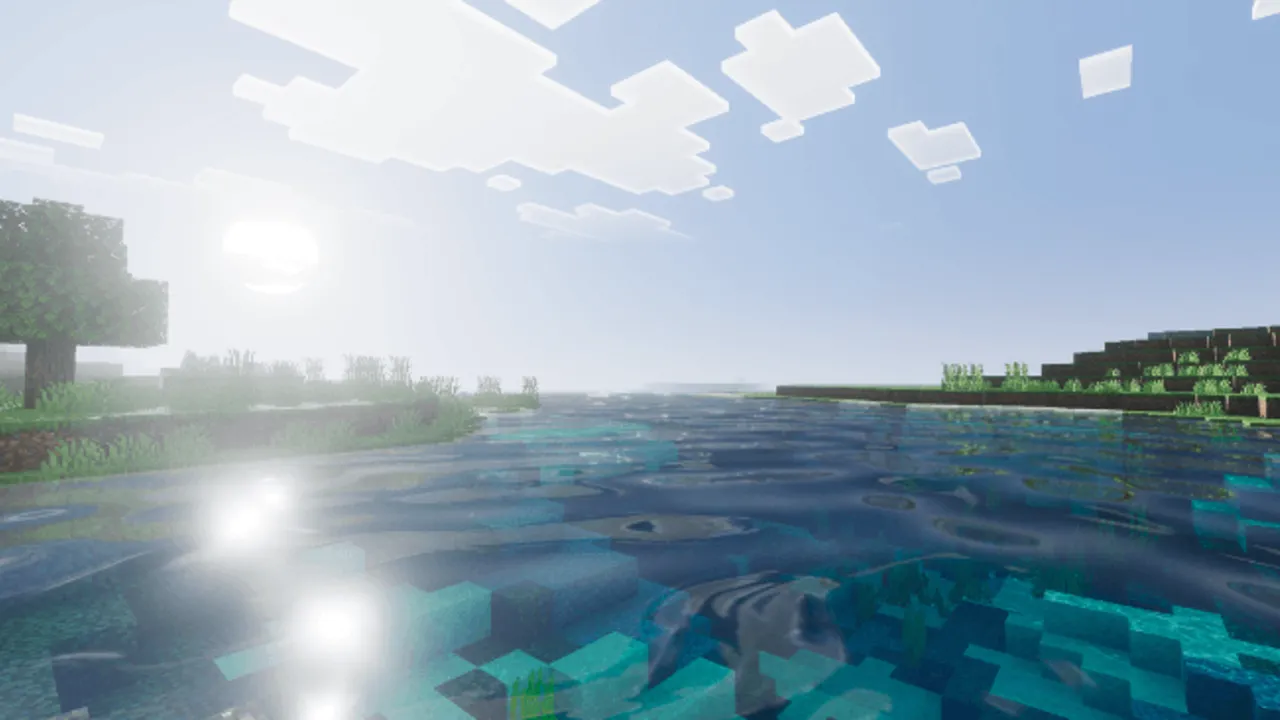 Hyper Visuals Pack shader: Sun over water with animated waves