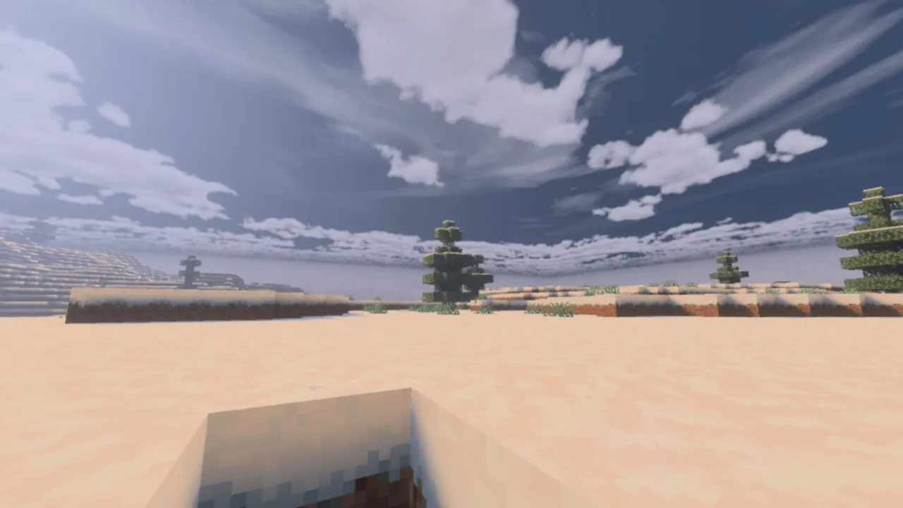 Lancers Vibrant Visuals Pack shader: Desert with trees and sky