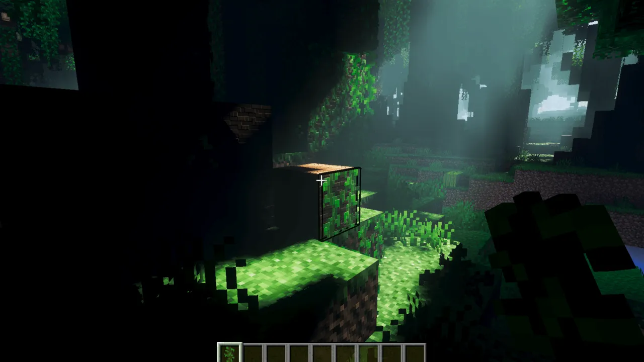 Lotiif visuals shader: Sunlight beams through trees in a forest