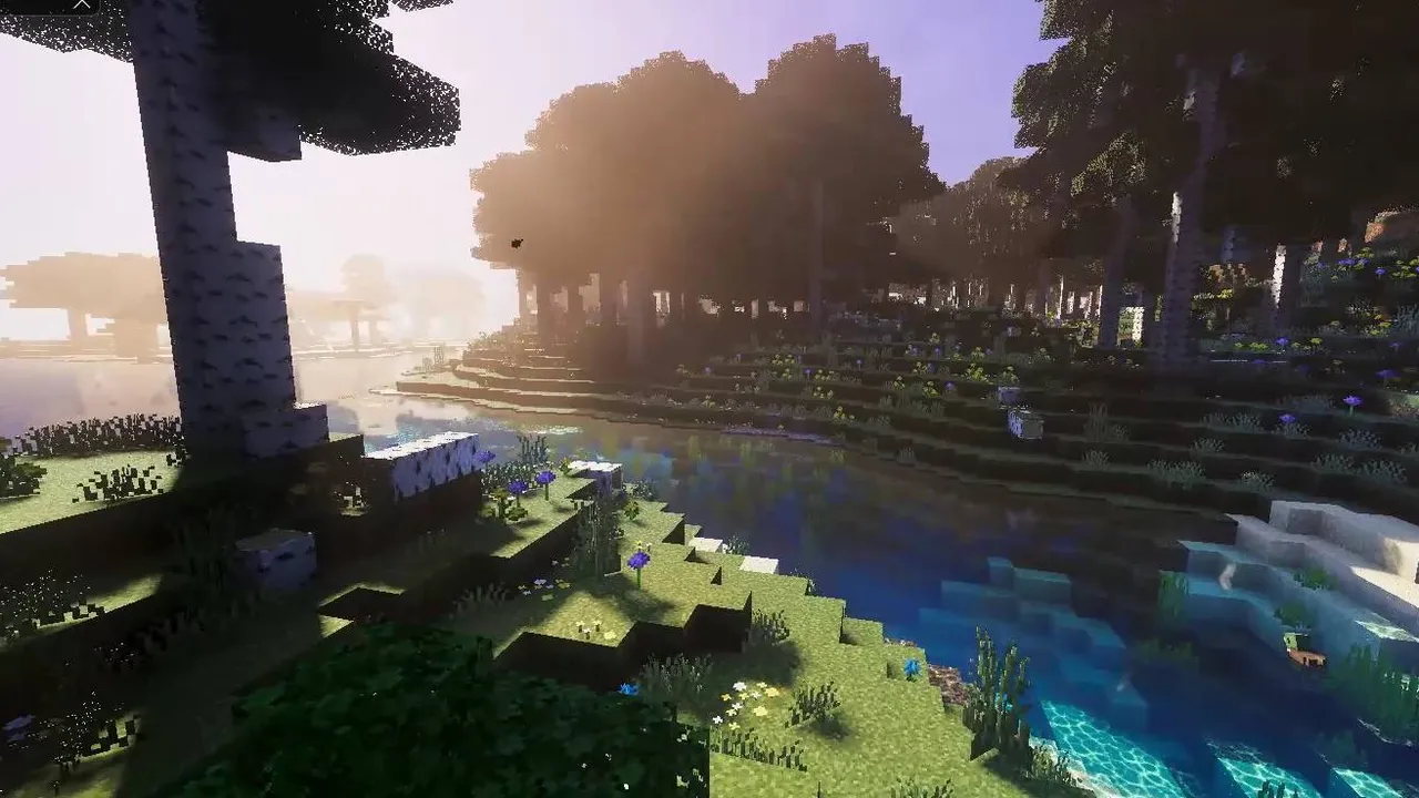 Lotiif visuals shader: Sunlight over forest and water