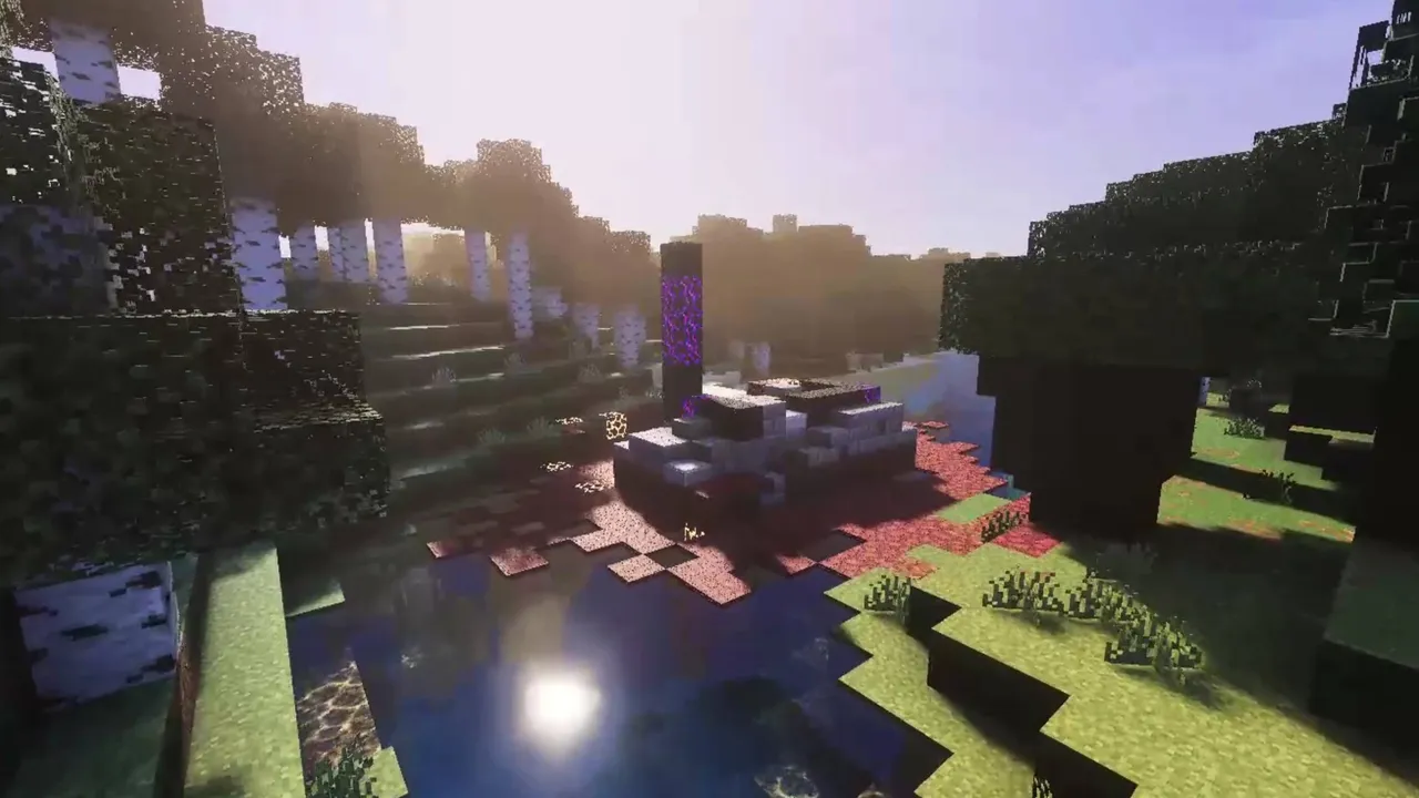 Lotiif visuals shader: Sunlight over water and trees