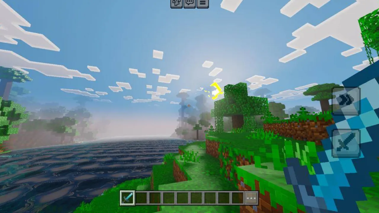 Lumen Visual shader: Player holding sword near water