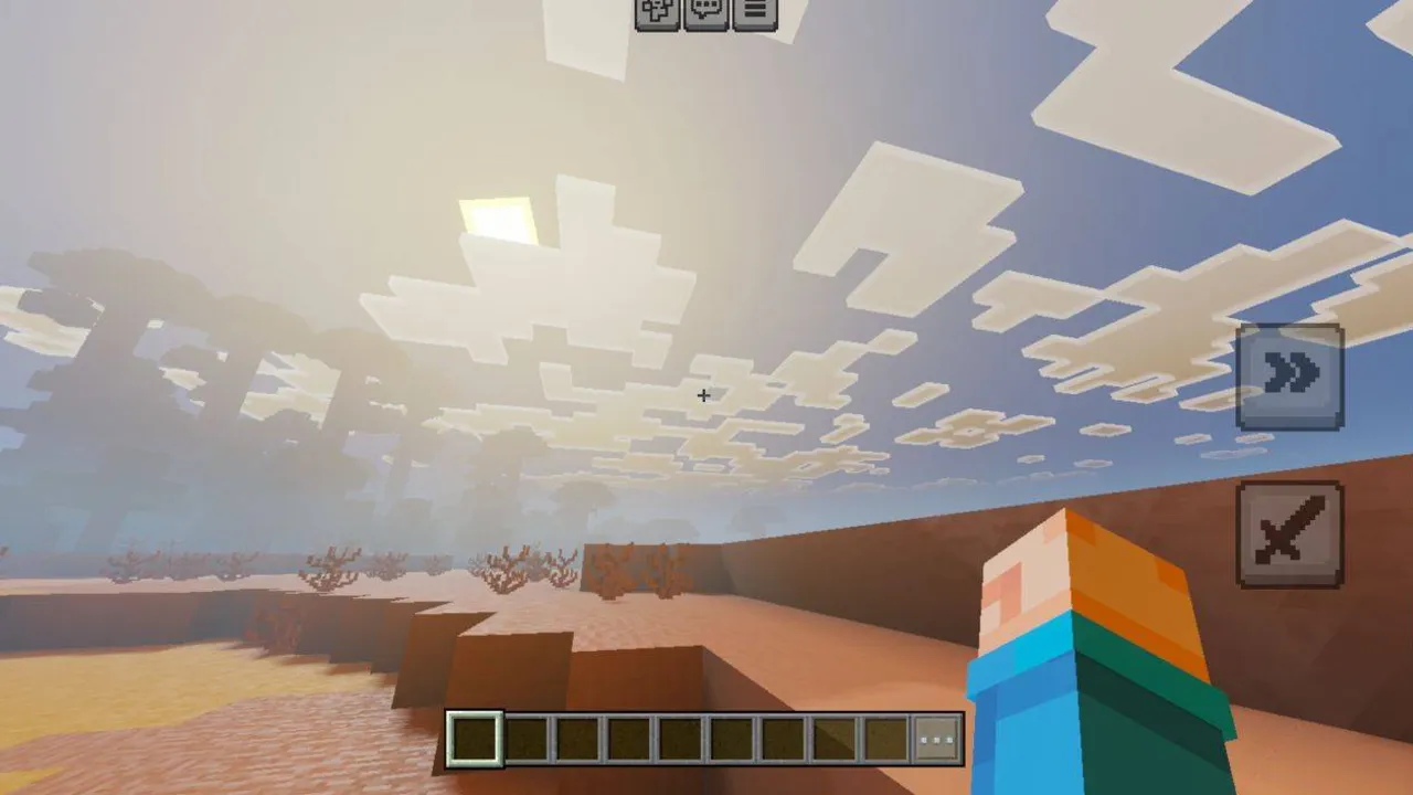 Lumen Visual shader: Sunlight through clouds in desert landscape