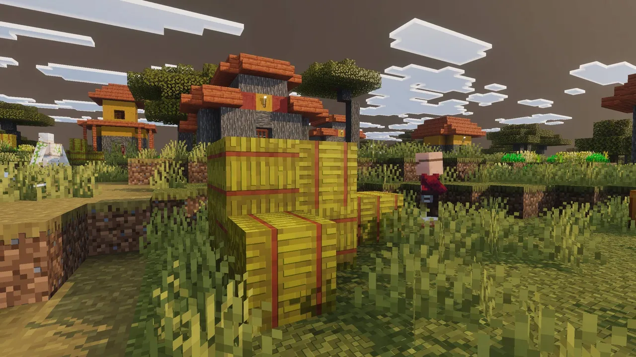 Lunac Shaders 3D shader: Dragon shield in grassy field