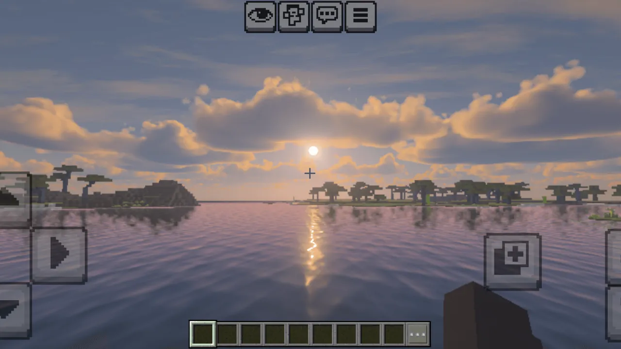 Miraí Shader shader: Sunset over water with ripples