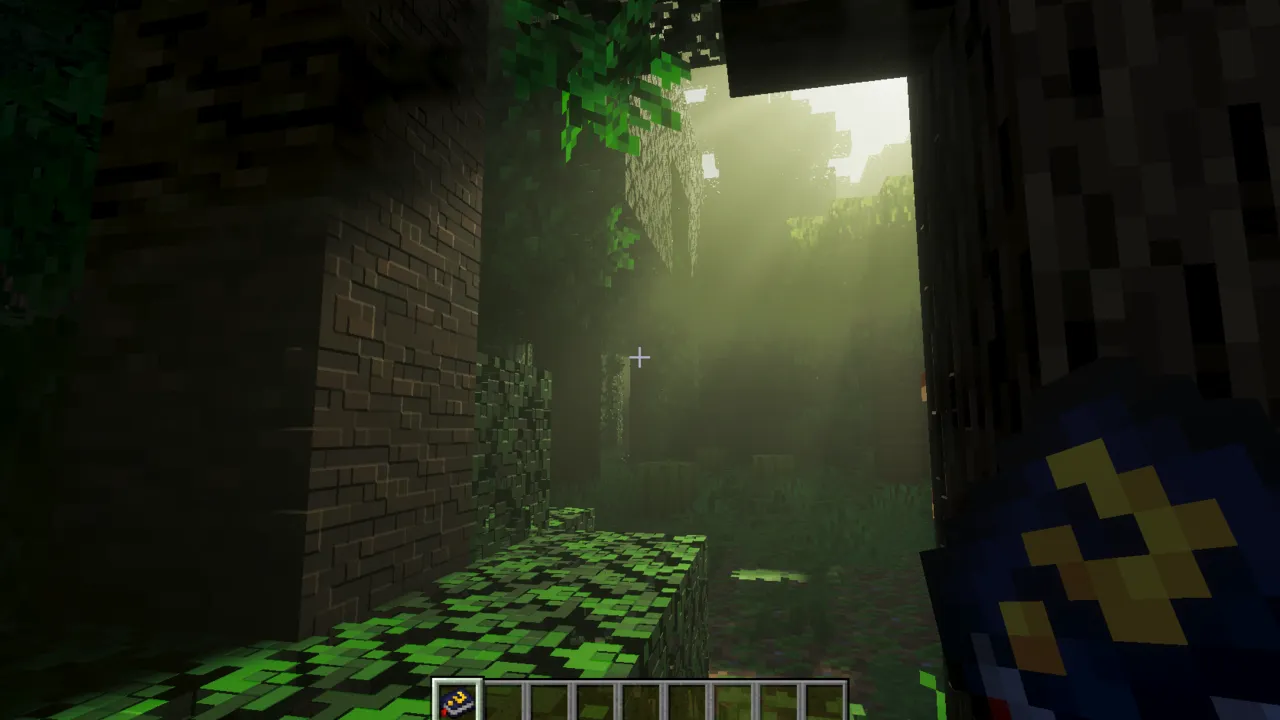 Mysteriel Fantasy Visuals shader: Sunlight through forest opening
