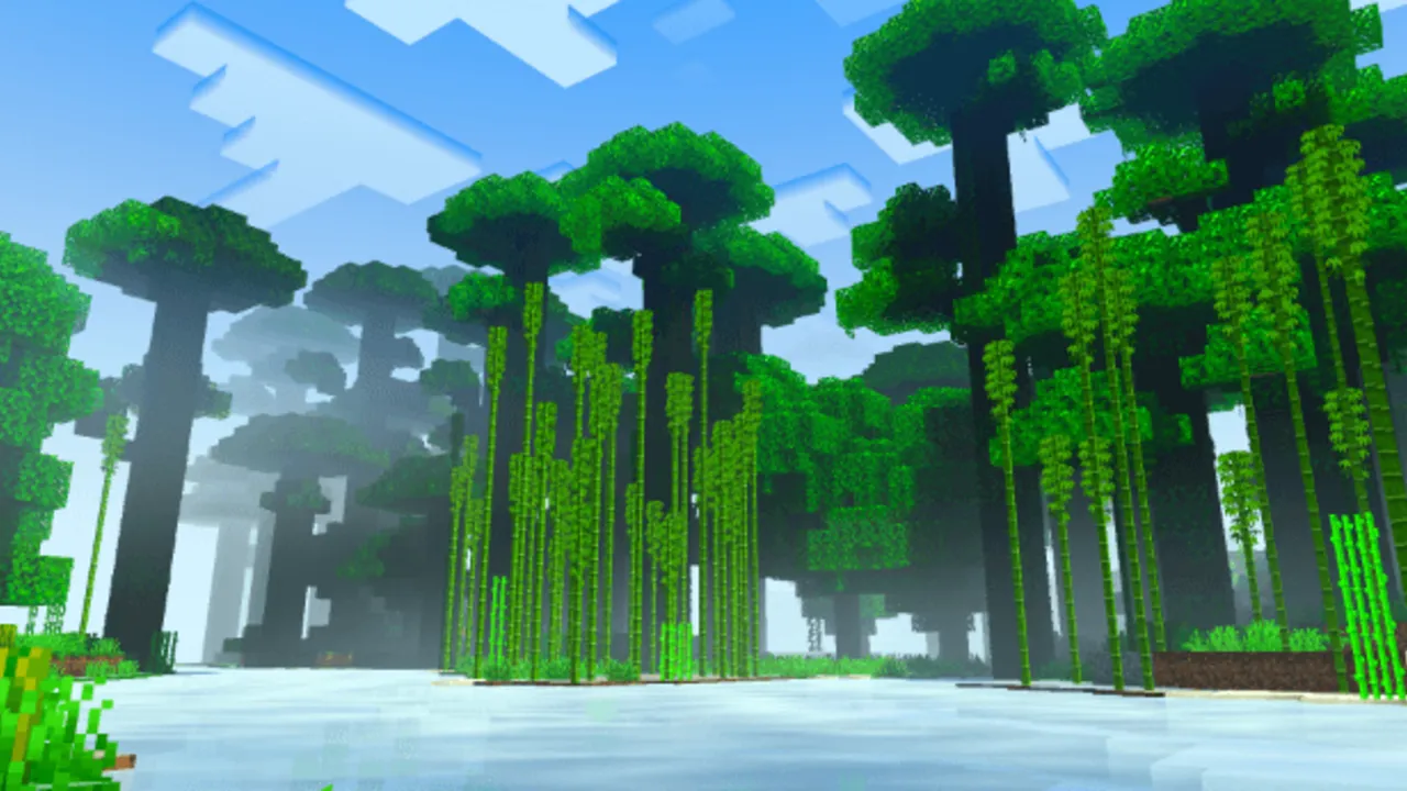 Newb X Dawn Shader: Trees in water with glowing light