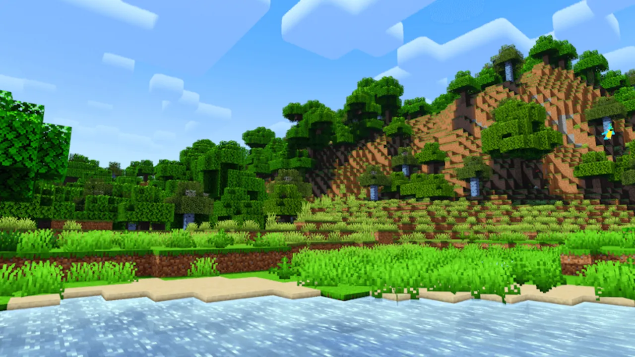 Newb X Dragon Shader: Forest with river and hills