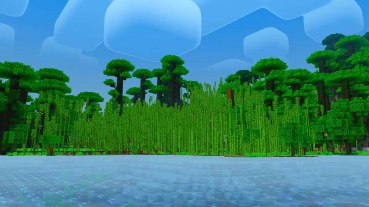 Newb X Stars Shader: Forest with glowing water and clouds