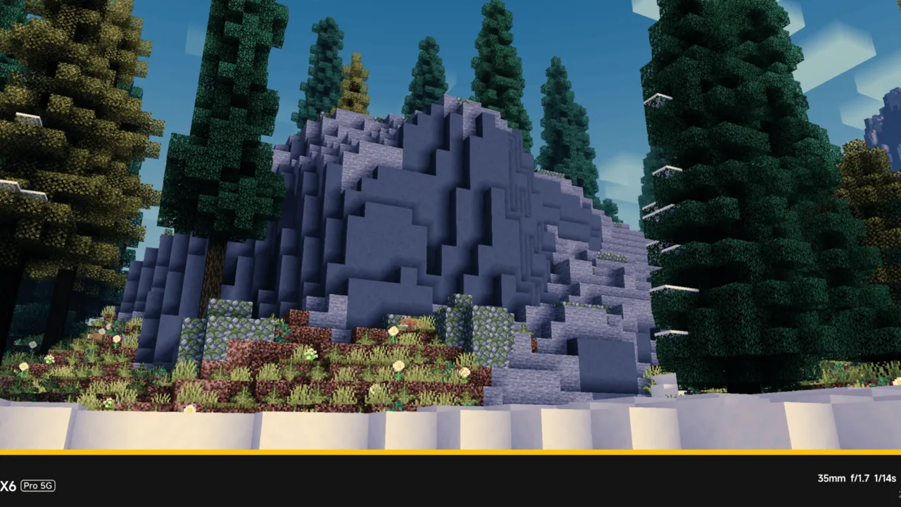 Newb x Unwind shader: Forest with rocky hill and trees