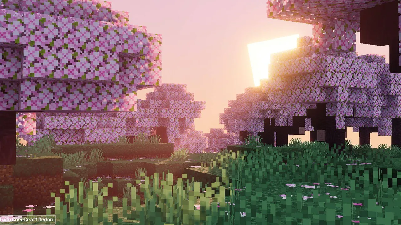 Odyssey Visuals shader: Sunset over blooming trees