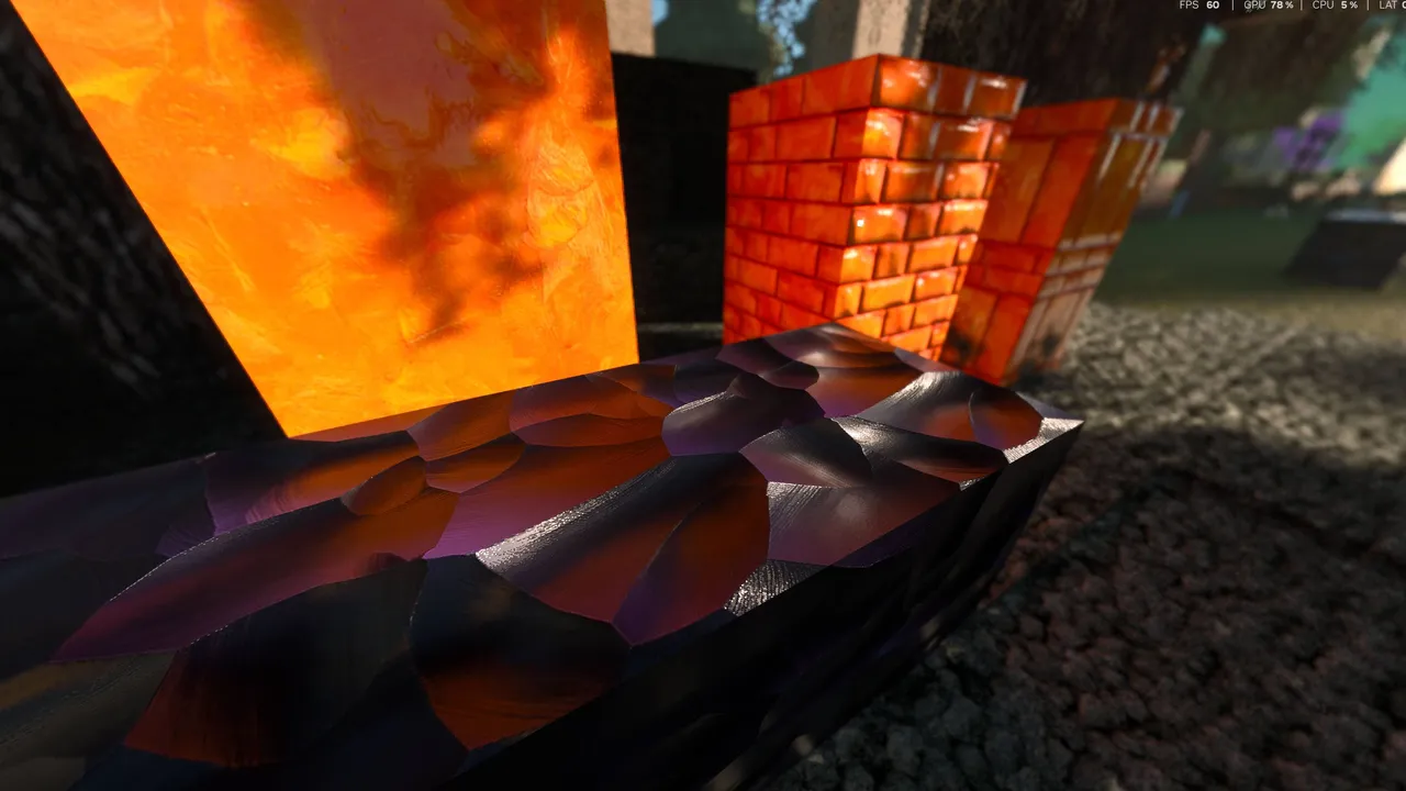 RealSource REALISTIC pack shader: Lava flows near brick structure