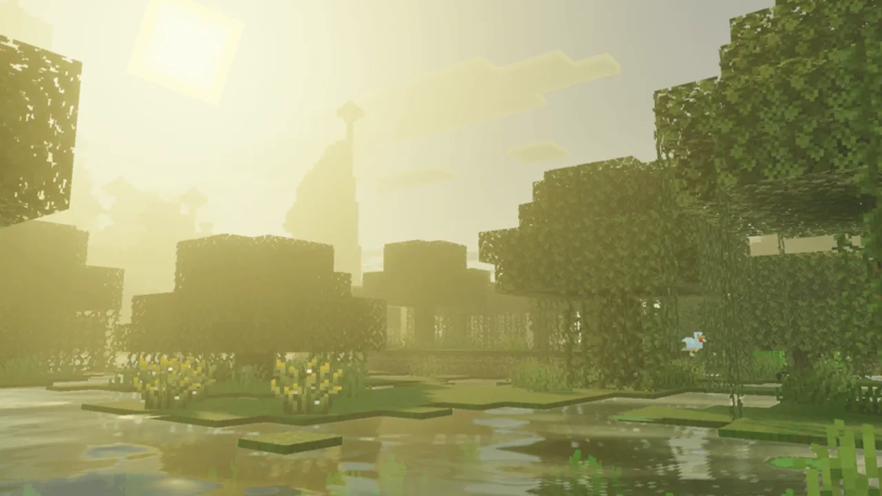 Simplicity shader: Sunlit forest with water and trees