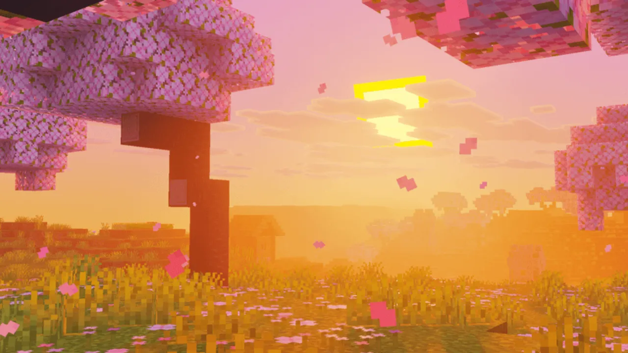 Simplicity shader: Sunset over pink trees
