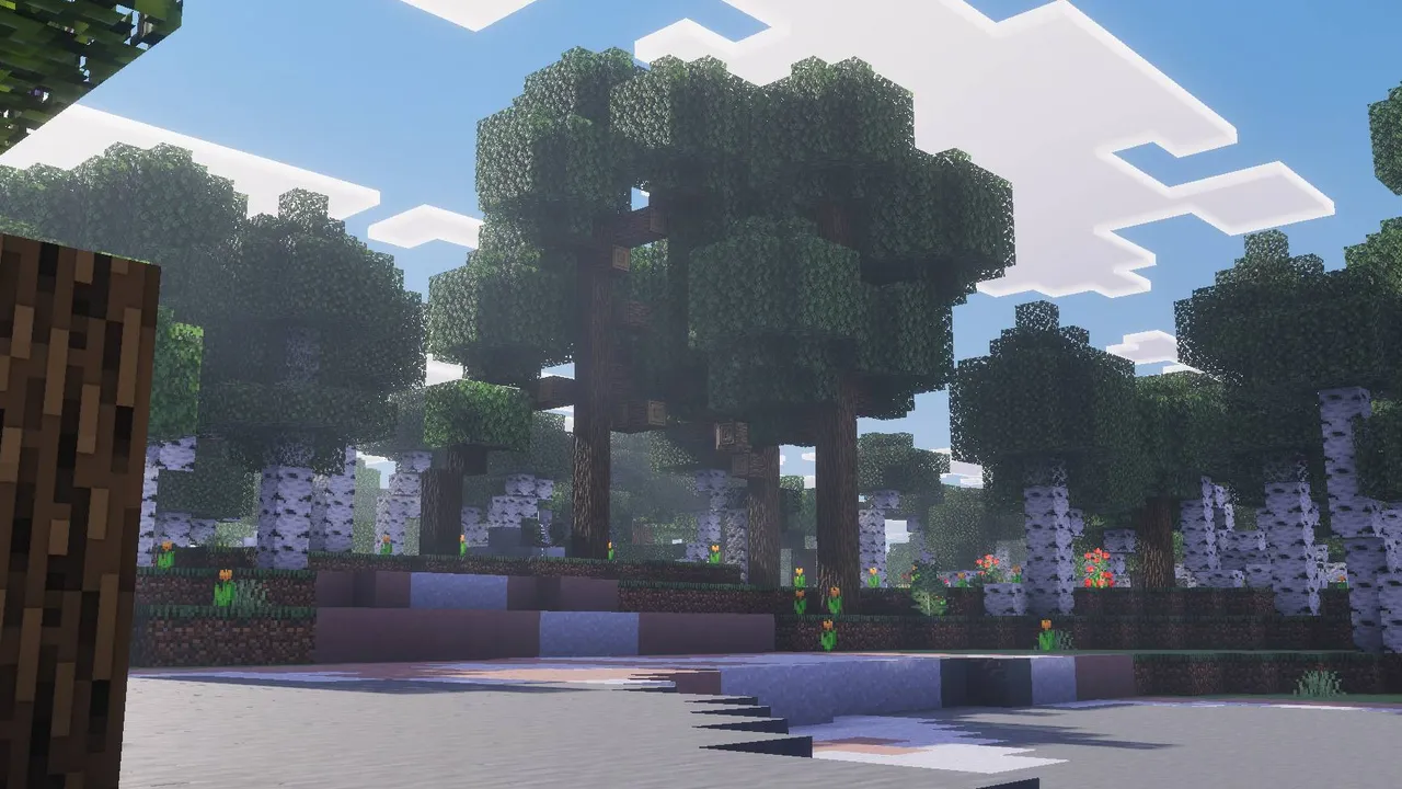 Solace shader: Forest with trees and flowers