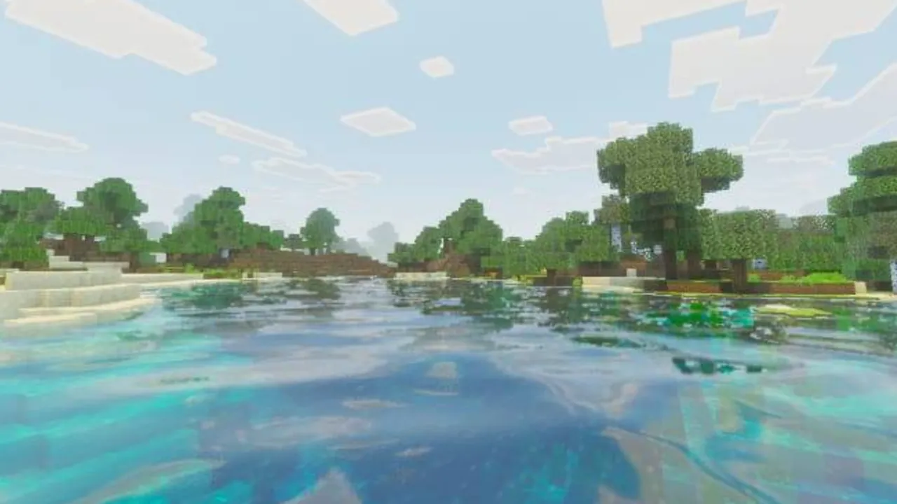Wandrer's Visual Pack shader: Water with waves and trees
