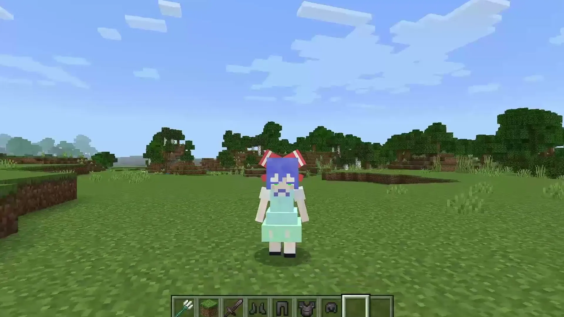 1150 Skins 4D Pack: Girl with blue hair in grassy field