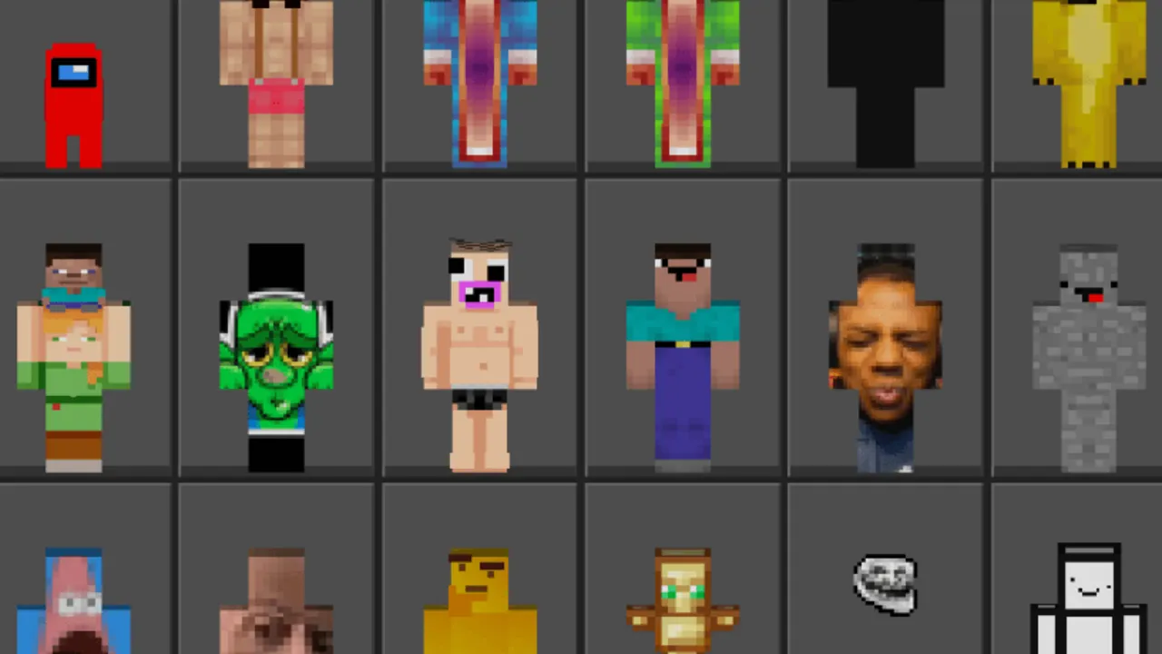 Best Meme & Funny Skins to troll your friends skin pack for Minecraft PE, screenshot 1