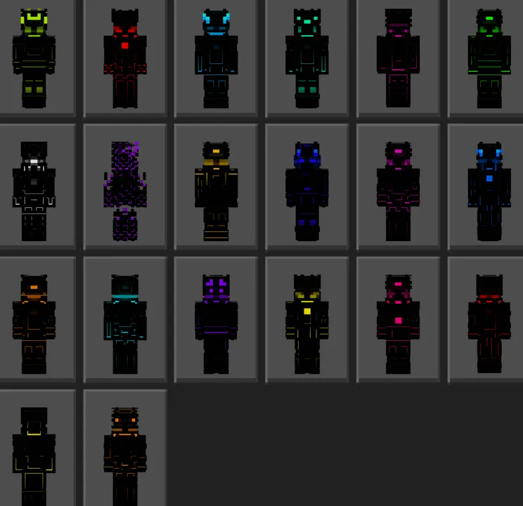 Cyber Phantoms skin pack: Neon cyber skins grid