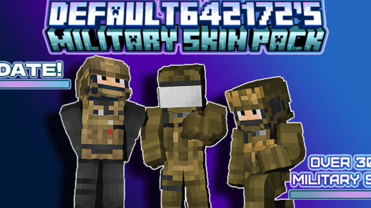 Default642172's Military Skins for Minecraft PE: Three soldiers in military gear