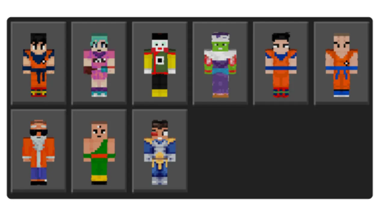 Dragon Ball skin pack for Minecraft PE: Tien