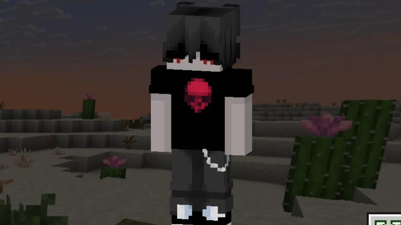 EmoPrints Skin Pack: Emo-style skin in desert biome