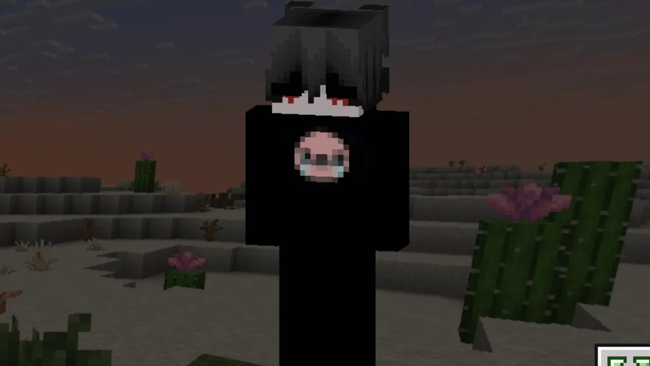EmoPrints Skin Pack: Emo-style character in desert biome