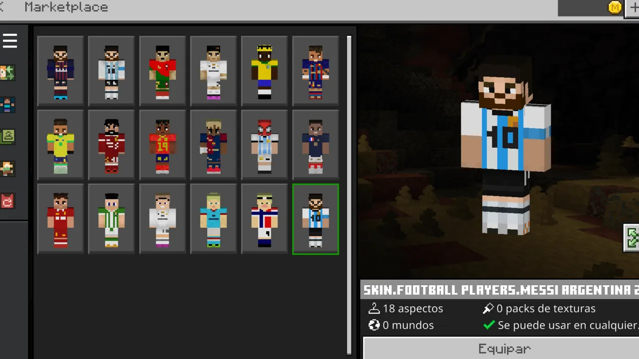 Football Players skin pack: Skins based on well known footballers like Messi and CR7