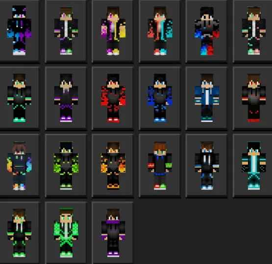 Gamer Boys skin pack: Twenty-one gamer-themed character skins