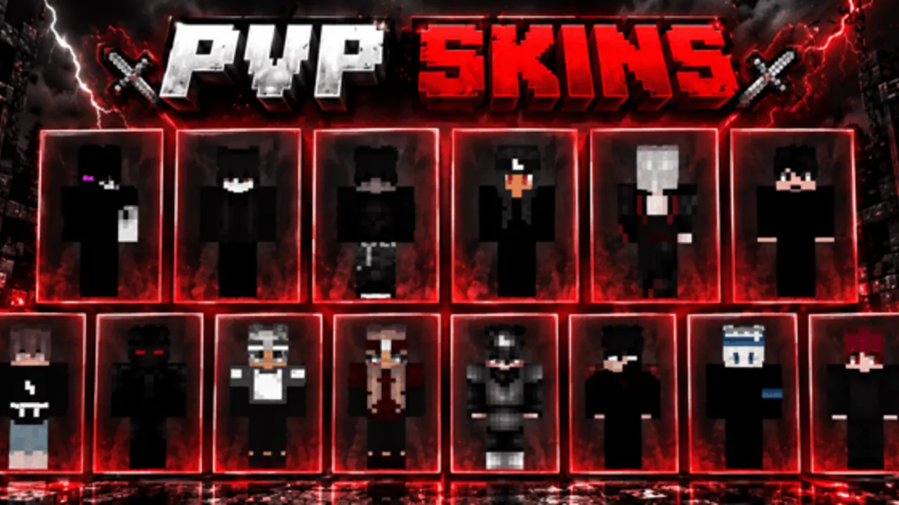 PvP skins: Ten character skins in red glowing frames