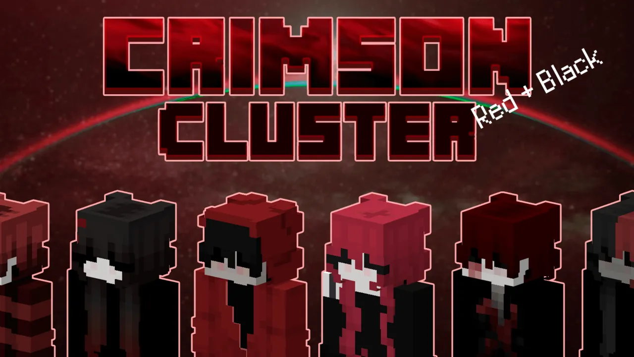 Red + Black skin pack: Six red and black character skins