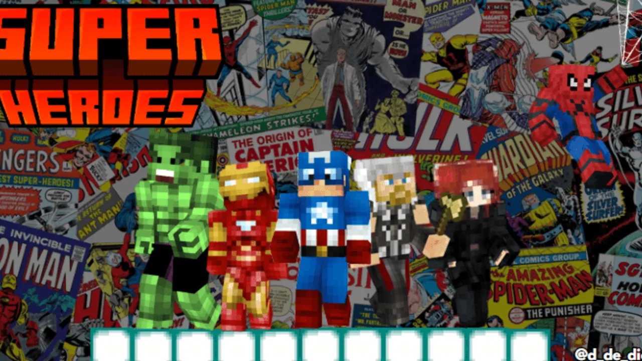 Super Heroes skin pack for Minecraft PE: cover art
