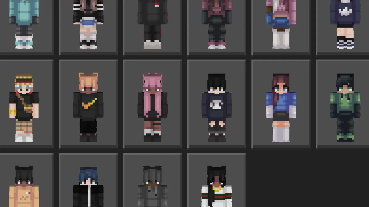 Trendy Fashion Teens skin pack: Teen skins with jackets hats sneakers