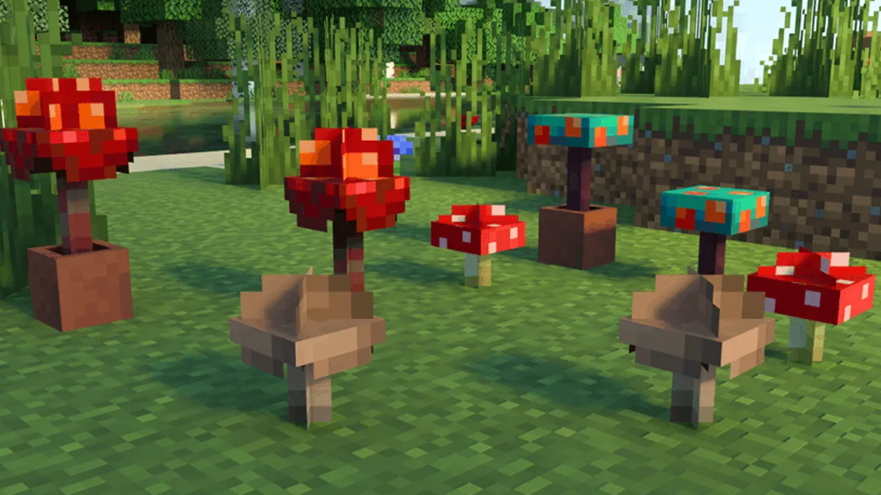 3D Vanilla Blocks Texture Pack: Mushrooms with rounded caps