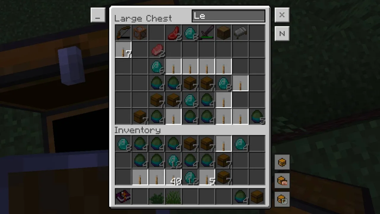 Advanced Container texture pack: Large chest inventory with items