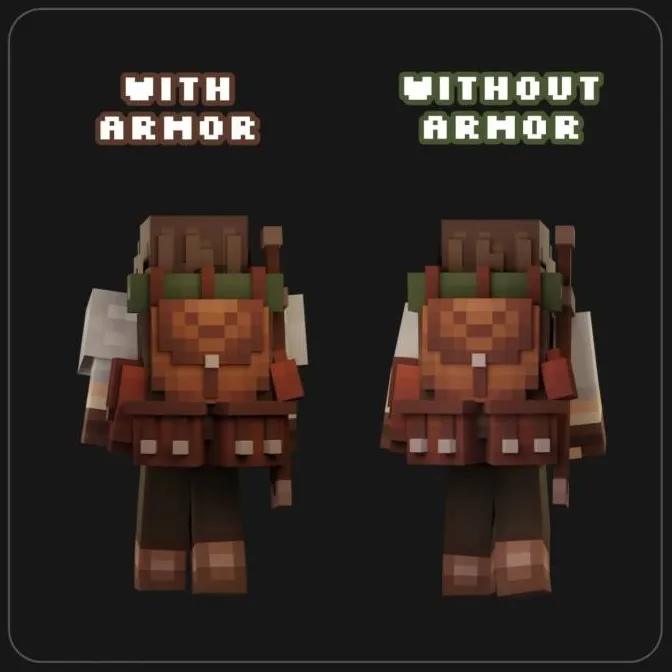 Backpacked Armor texture pack: Backpack with armor and without armor