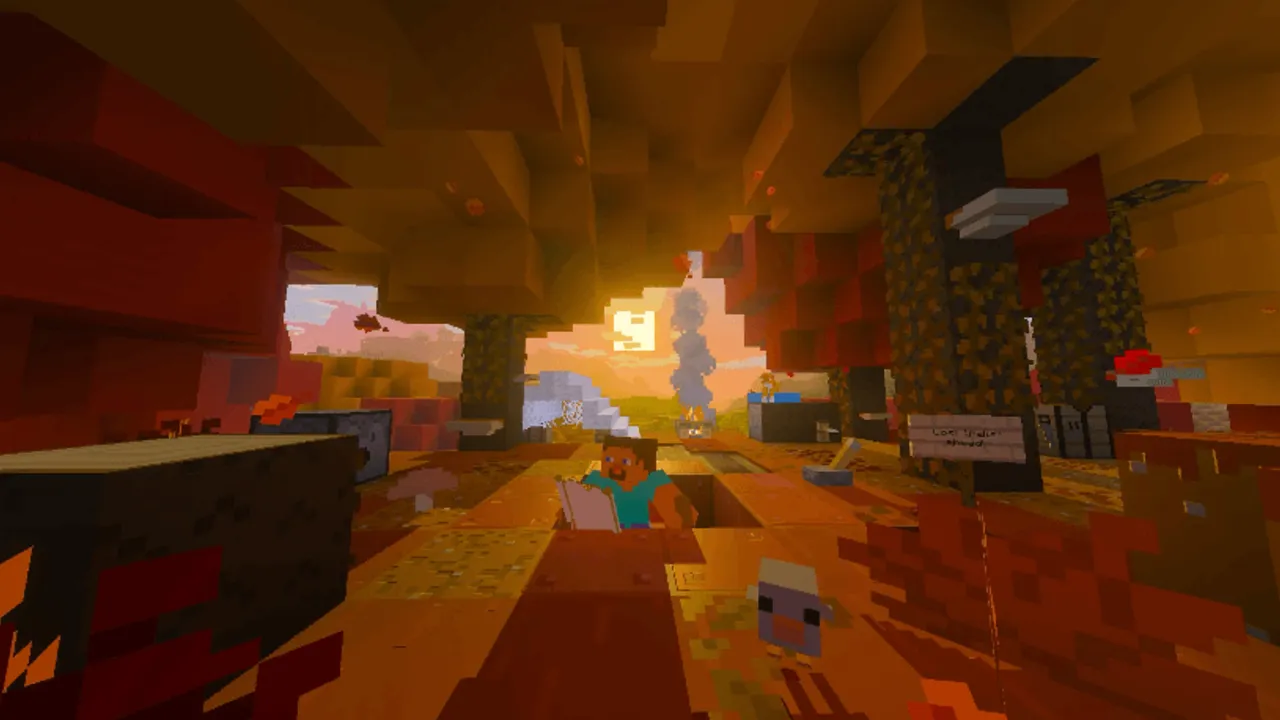 Bare Bones & Stuff texture pack: Player in a cave with water and light