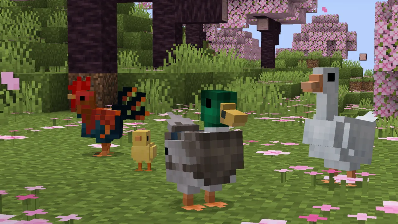Better Farm Animals texture pack: Animals in a flower field