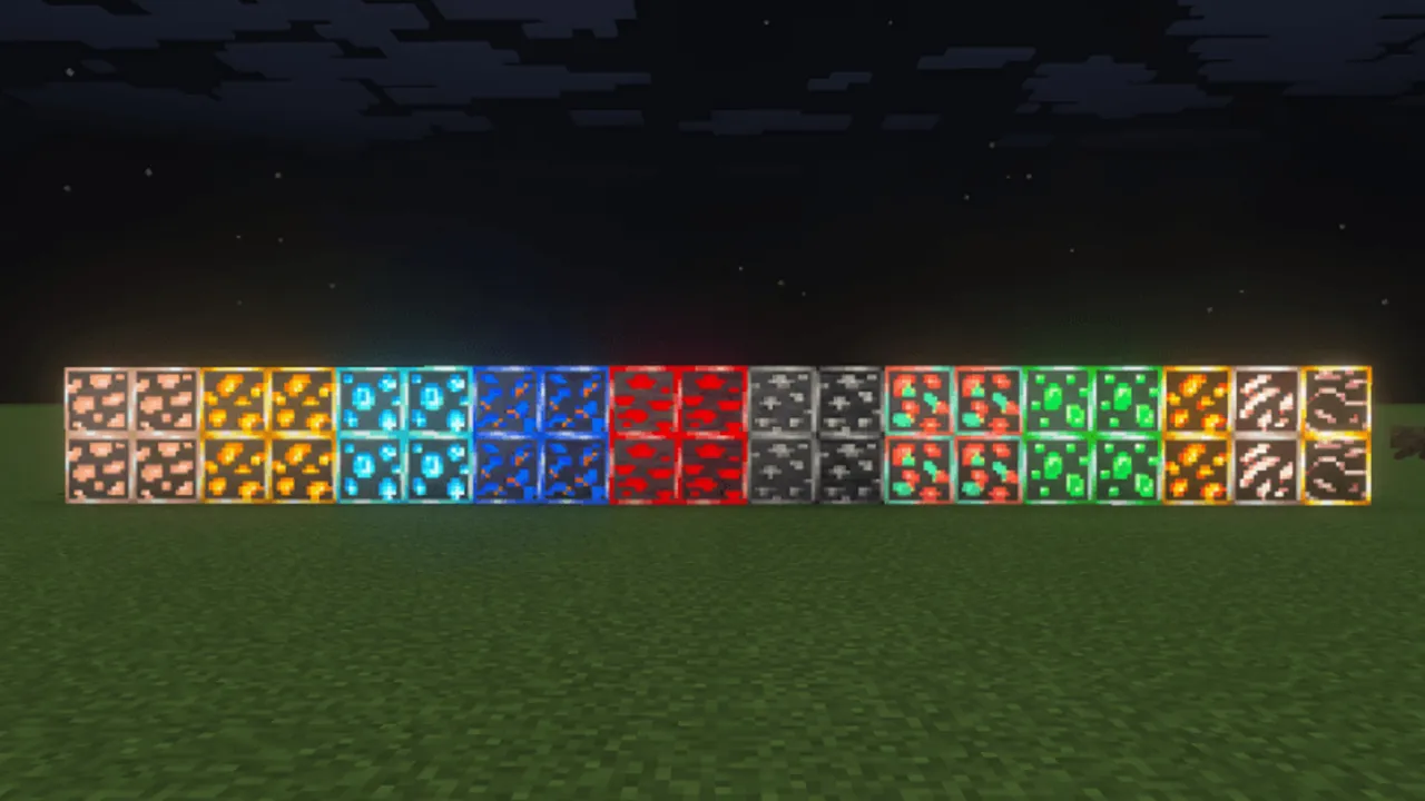 Better Glowing Ores texture pack: Key Features