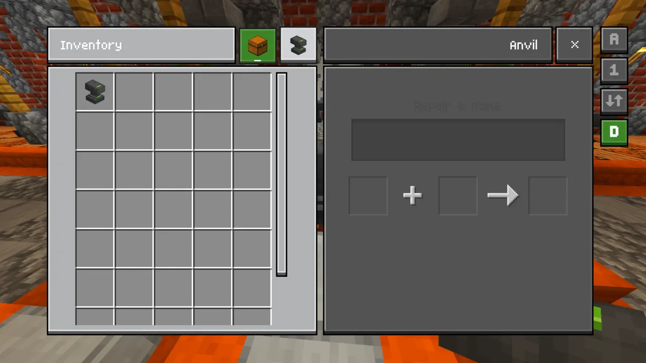 Better Quick Loot texture pack: Anvil screen pocket