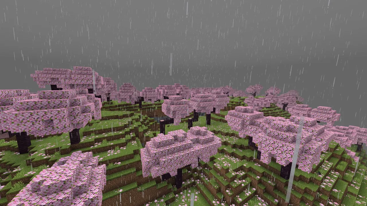 Better Rain pack: Pink cherry trees in rain