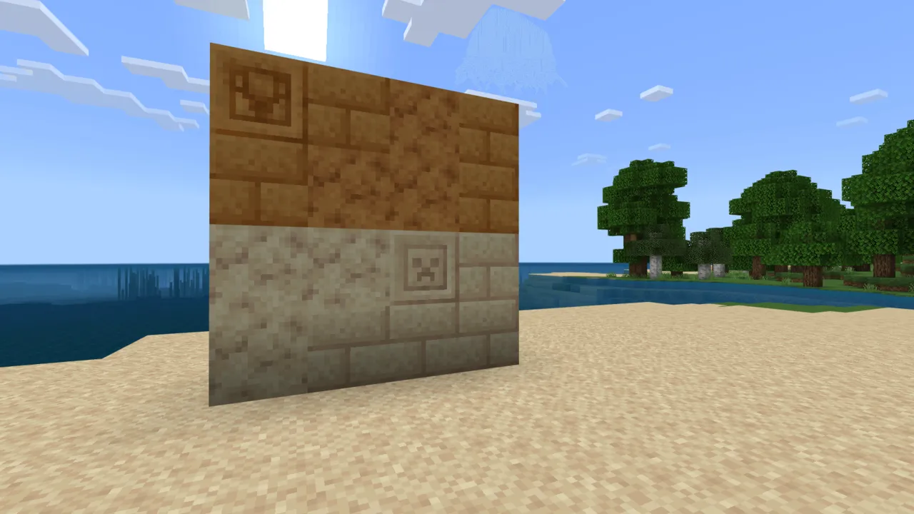 BetterVanillaBuilding texture pack: Custom wall with brick pattern
