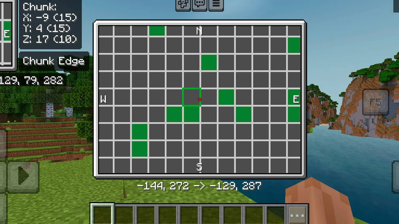 Chunk Viewer texture pack: Chunk map showing edge and slime chunks