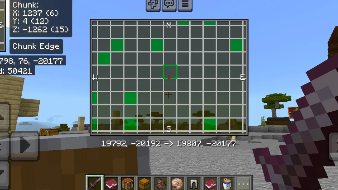 Chunk Viewer texture pack: Chunk map with slime chunks marked